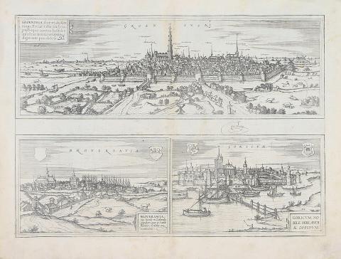 Braun, Georg - Hogenberg, Frans : Groninga, Broversavia, Goricum 1572 Cologne [Köln] 