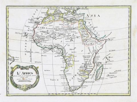 Borghi, Bartolomeo: L'Africa divisa nelle sue principali parti 1788 Siena 