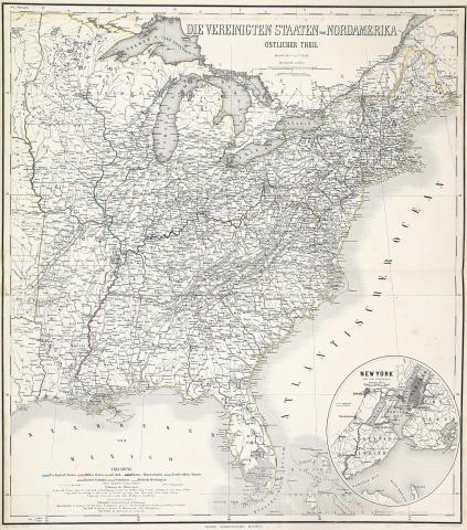 Kiepert, Heinrich: Die Vereinigten Staaten von Nordamerika (Östlicher Teil) 1865  