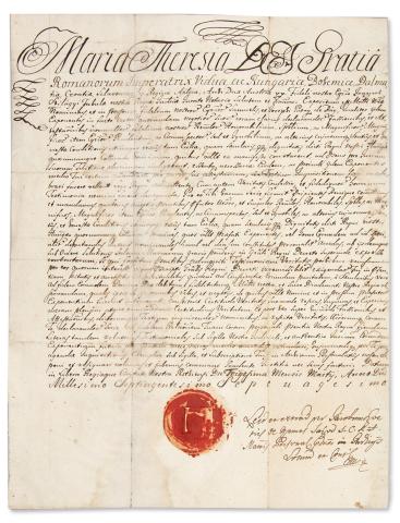 Mária Terézia nevében kelt parancslevél 1770 Pest 