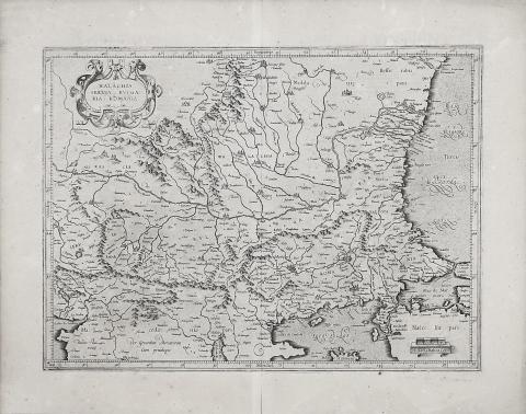 Mercator, Gerard: Walachia Servia, Bulgaria, Romania  Duisburg, 1595. 