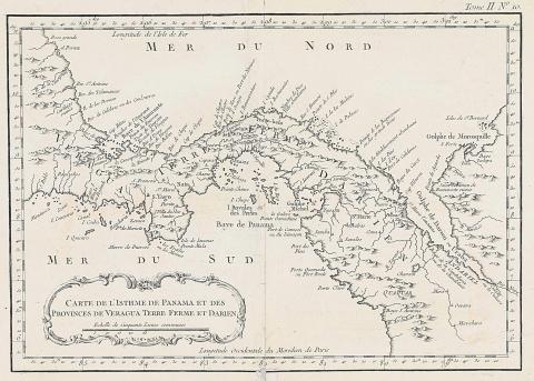 Bellin, Jacques Nicolas: Carte de L'Isthme de Panama et des Provinces de Veragua Terre Ferme et Darien 1764 Paris [Párizs] 