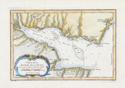 Bellin, Jacques Nicolas: Carte de la Riviere de la Plata… 1757 Paris [Párizs] 