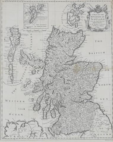 Seale, Richard William: A Map of the Kingdom of Scotland from the latest and best observations, for Mr. Tindal's Continuation of Mr. Rapin's History 1744 London 