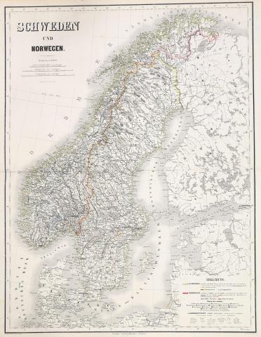 Kiepert, Heinrich: Schweden und Norwegen 1866 Weimar 