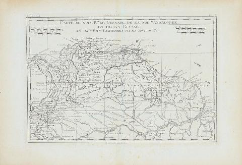 Bonne, Rigobert: Carte du Nouv. Rme. de Grenade, de la Nou'le Andalousie, et de la Guyane, avec les pays Limitrophes qui en sont au sud. 1780 Paris [Párizs] 