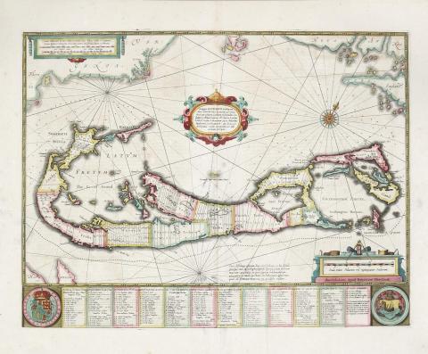 Hondius, Henricus: Mappa Aestivarum Insularum Alias Barmudas...  [Amsterdam], 1640. 