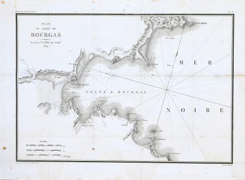 Lapie, Pierre: Plan du Golfe de Bourgas. Dessiné par P. Lapie. 1809 Paris [Párizs] 