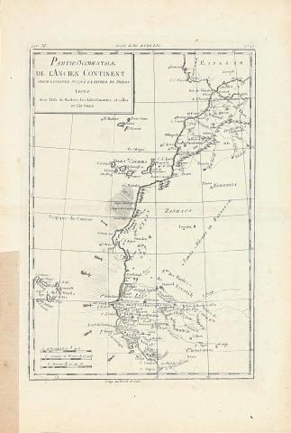 Bonne, Rigobert: Partie Occidentale de l'Ancien Continent, depuis Lisbonne jusqu'a la Riviere de Sierra Leona. Avec l'Isle Madere, les Isles Canaries et celles du C. Verd.. 1780 Paris [Párizs] 