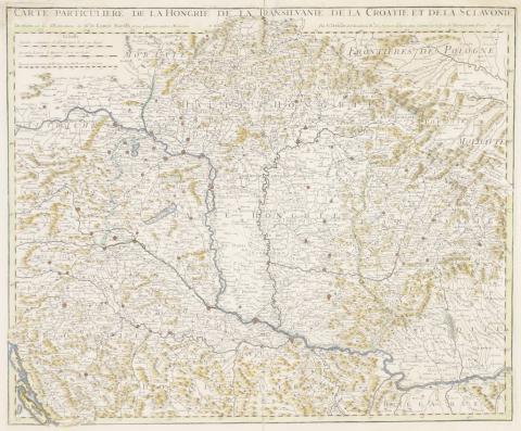 Delisle, Guillaume: Carte Particuliere de la Hongrie de la Transilvanie de la Croatie et de la Sclavonie. 1717 Párizs (Paris) 