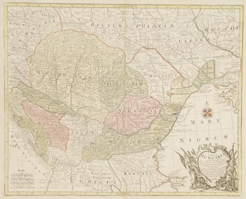 L'Isle, Guillaume de – Lotter, Tobias Conrad – Lotter, Georg Friedrich: Tabula Hungaria et Regionum, quae praeterea ab ea dependent, Delineata juxta magnum numerum annotationum et mappas manuscriptas vel impressas…   [1762-1777] Aug. Vind. [Augsburg] 