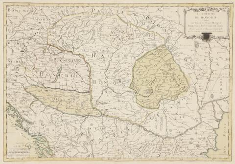 Le Royaume de Hongrie, Divisé en haute et basse Hongrie, Transilvanie, Esclavonie et Croatie 1762  