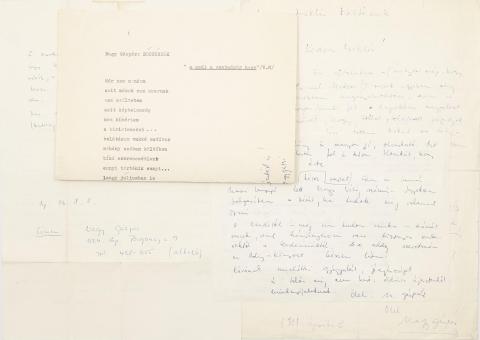 Nagy Gáspár levelei Veress Miklóshoz  1973 Budapest 