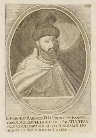 Rákóczi György II. erdélyi fejedelem rézmetszetű arcképe 1700  