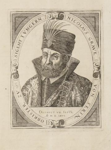 Sibmacher, Hans: Zrínyi Miklós szigetvári hős rézmetszetű portréja 1602 Nürnberg 