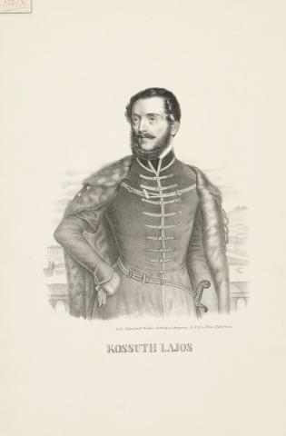 Gerhart, Henrik (nyom.): Kossuth Lajos kőnyomatú portréja  Wien 