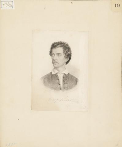 Barabás Miklós – Axmann József: Petőfi Sándor mellképe, acélmetszet 1860  