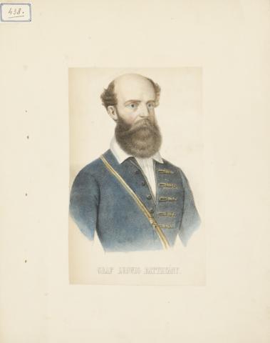 Gróf Batthyány Lajos kőnyomatú portréja   