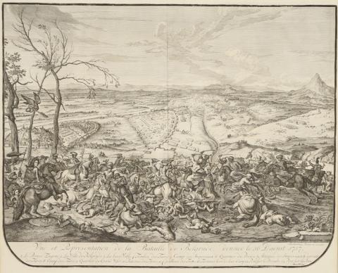 Huchtenburg, Jan: Vue et Representation de la Bataille de Belgrade, donnée le 16 de Aoust 1717.   