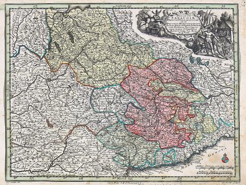 Seutter, Matthaus: Ducatus Sabaudiae Princip. Pedemontium ut et Ducatus Montisferrati. 1744 Augsburg 