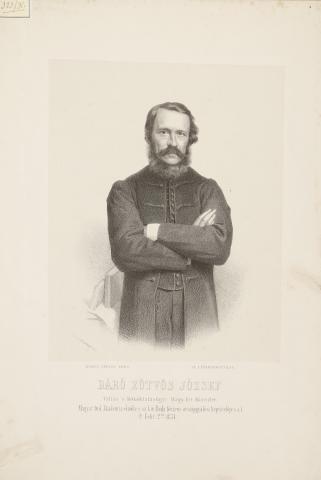 Gerhart, Henrik (nyom.): Báró Eötvös József kőnyomatú portréja  Bécs, 1871 után 