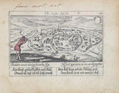 Székesfehérvár látképe : Meisner, Daniel – Kieser, Eberhard – Stuhlweissenburg in Ungarn  Frankfurt am Main, 1623-1631. 