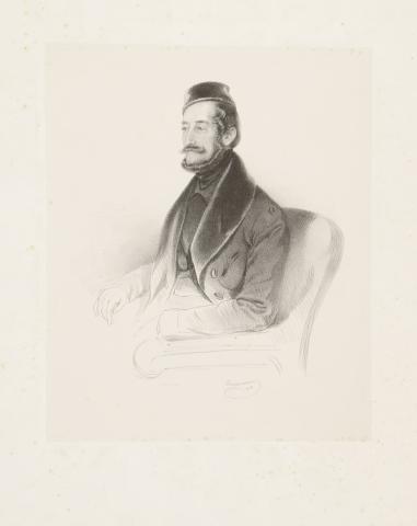 Gaupmann, Rudolf (1811—1877): gróf Széchényi Pál (1789–1871) főrend, császári és királyi kamarás kőnyomatú portréja 1842 Bécs 