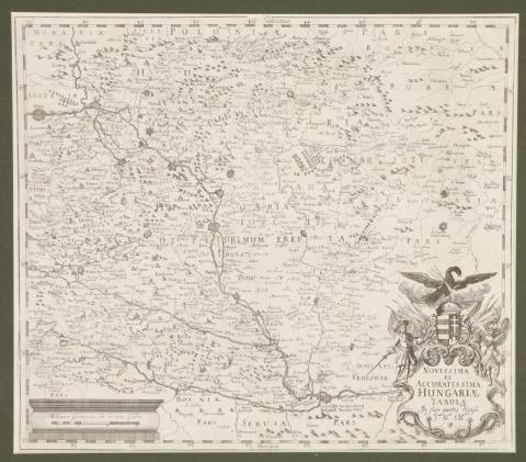 Müller, Johann Ulrich: Novissima et Accuratissima totius Hungariae tabula. In suas partes divisa.  1693 után, Ulm 