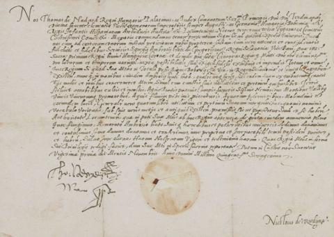 Nádasdy Tamás birtok-adománylevele 1560 Sárvár 