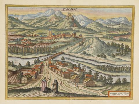 Drégelypalánk látképe: Braun, Georg - Hogenberg, Frans  – Palánka Superioris Hungariae civitas 1617 Köln 