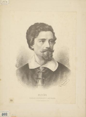 Mayerhofer, Theodor: Petőfi Sándor kőnyomatú mellképe 1886  