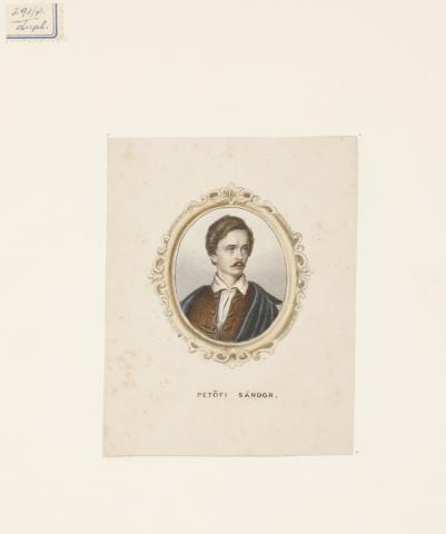 Lämmel, Karl Moritz: Petőfi Sándor színezett rézmetszetű portréja  cc. 1860 