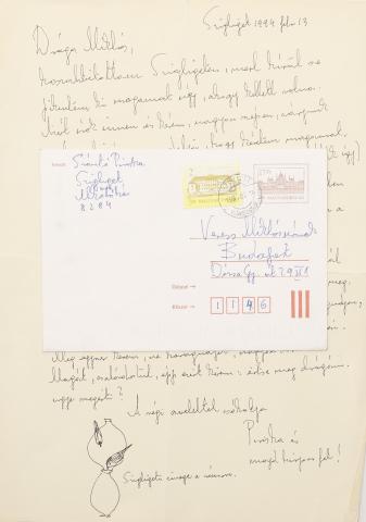 Szántó Piroska levele Veress Miklóshoz 1994 Szigliget 