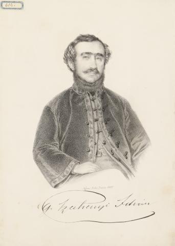 Rohn Alajos: Gr. Széchenyi István kőnyomatú portréja 1860 Pest 