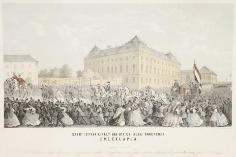 Budavári körmenet, 1860. – Szent István király 860-dik budai ünnepének emléklapja. 1860  
