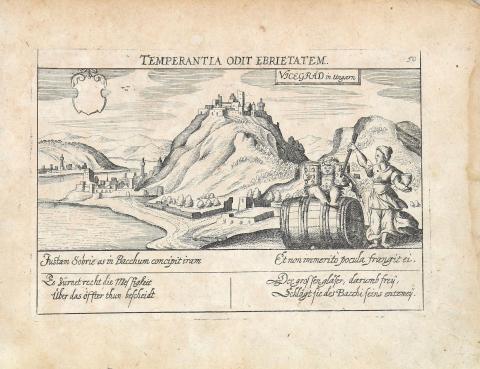 Visegrád látképe : Meisner, Daniel – Eberhard Kieser  –  Visegrád in Ungarn.  Frankfurt am Main, 1623-1631 