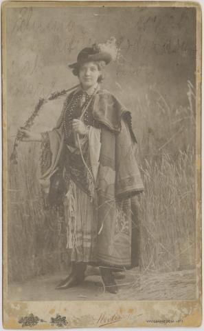 Fedák Sári operettprimadonna álló alakos, dedikált fényképe 1905 Budapest 