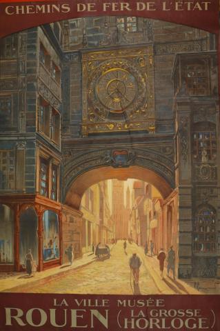 Chemins de Fer de l'État. La ville musée. Rouen. La Grosse Horloge   