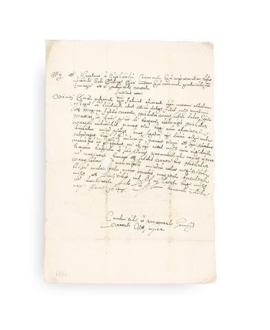 Sali Buling egri emín levele a visnyóiakhoz 1674 Eger 