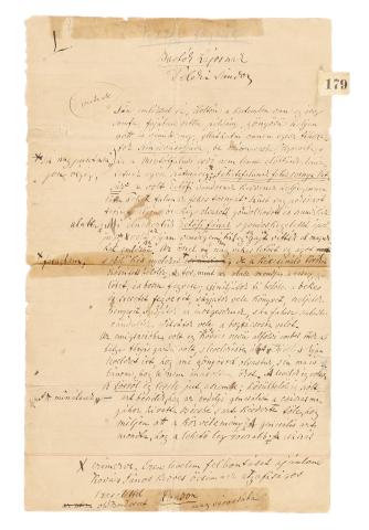 Teleki Sándor gróf "Petőfi Fájáról Bartok Lajosnak" című esszéjének kézirata 1882  