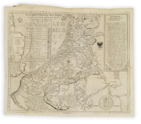 Eyzinger, Michael von: Belgici Leonis Chorographia Das ist Ein Newe Landt beschreibung des Belgischen Lewen in XVII Prouincien des gantzen Niderlandts aussgetheilet.  Coloniae, 1587. apud Franciscum Hogenbergium. 