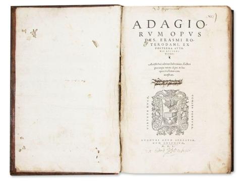 Erasmus, Rotterdamus: Adagiorum opus  Lugduni,1550. Sebastianum Gryphium. 