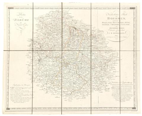 Joseph Karl, Kindermann: Nordöstlicher Theil von Boehmen, enthaltend den Bunzlauer, Bidschower, Königgrätzer, Chrudimer, Czaslauer und Kaurzimer Kreis. – Partie de la Boheme du Nord Est.  Wien, 1803. Kunst und Industrie Comptoirs. 
