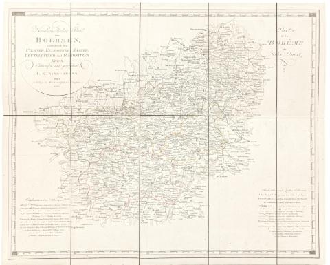 Joseph Karl, Kindermann: Nordwestlicher Theil von Boehmen : enthaltend den Pilsner, Ellbogner, Saazer, Leutmeritzer und Rakonitzer Kreis - Partie de la Bohême du Nord-Ouest.  Wien, 1802. Kunst und Industrie Comptoirs. 