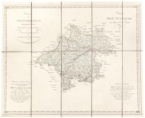 Joseph Karl, Kindermann: Charte von Oesterreich ob der Enns  Wien. 1802. Kunst und Industrie Comptoirs. 