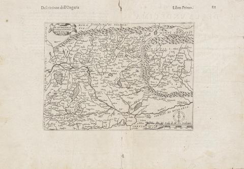 Ruscelli, Girolamo: Magyarország és Erdély térképe - Di Hungaria et Transilvania Tavola Novissima... 1597 Velence 