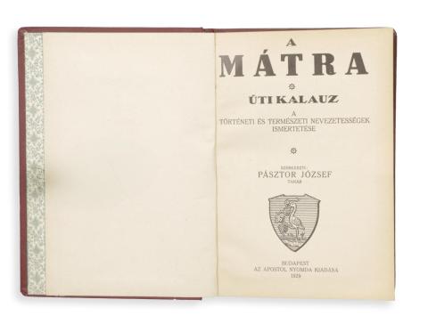 Pásztor József (szerk.): A Mátra. Útikalauz. Történeti és természeti nevezetességek ismertetése.   Budapest, 1929. Apostol Nyomda. 
