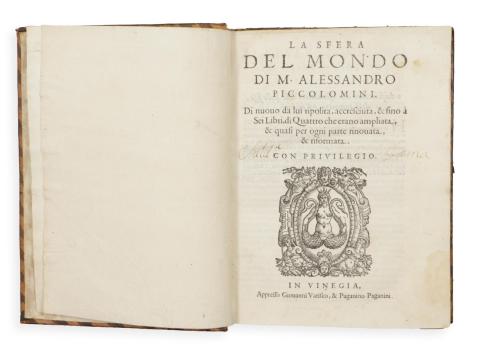Piccolomini, Allessandro: La sfera del mondo. Di nuouo da lui ripolita, accresciuta, & fino a sei libri, di quattro che erano, ampliata...,  1579 Vinegia [Velence] 