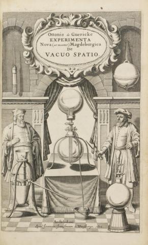 Guericke, Otto von: Experimenta nova (ut vocantur) magdeburgica de vacuo spatio… 1672 Amsterdam, J. Jansson à Waesberge  