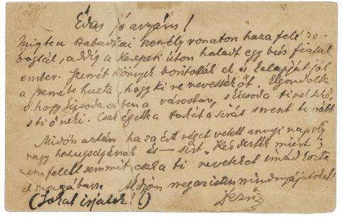Kosztolányi Dezső fiatalkori, első budapesti levele   [Budapest, 1903. szeptember 9.] 